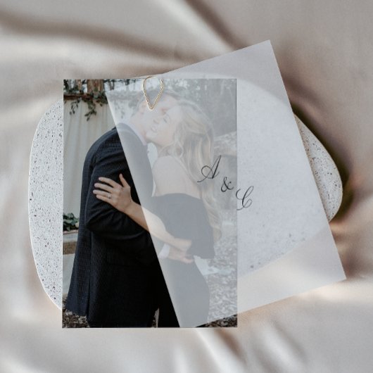 Einfache Elegante Foto Hochzeit Einladung