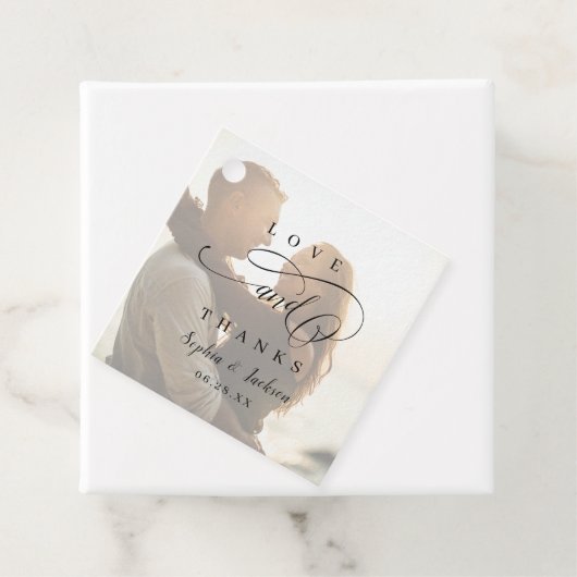 Einfache, elegante Foto-Hochzeit Geschenkanhänger (Beispiel)