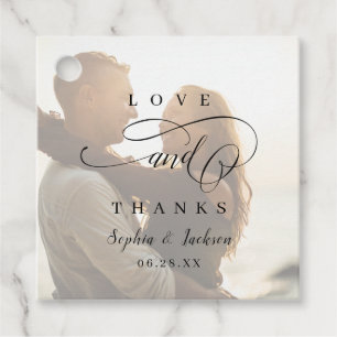 Einfache, elegante Foto-Hochzeit Geschenkanhänger