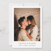 Einfache Elegante Foto Hochzeit Moderne Einladung (Vorderseite)