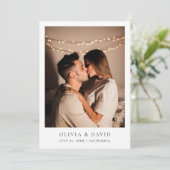 Einfache Elegante Foto Hochzeit Moderne Einladung (Stehend Vorderseite)