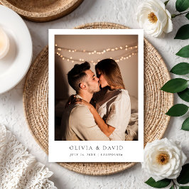 Einfache Elegante Foto Hochzeit Moderne Einladung