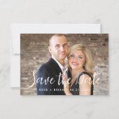 Einfache Elegante Foto Hochzeit Rett Einladung (Vorderseite)