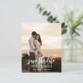 Einfache, elegante Foto-Hochzeit rettet das Datum (Stehend Vorderseite)