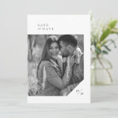 Einfache Elegante Foto Hochzeit Save The Date (Stehend Vorderseite)