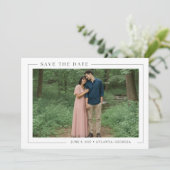 Einfache elegante Foto-Hochzeit Save The Date (Stehend Vorderseite)