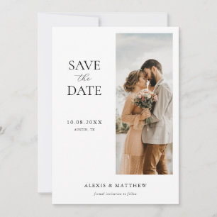 Einfache elegante Foto-Hochzeit Save The Date