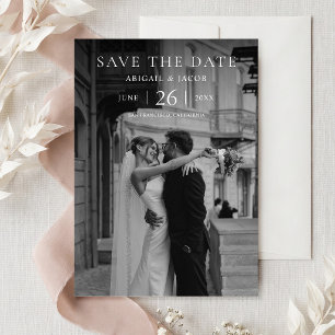 Einfache elegante Foto-Hochzeit Save-the-Date-Kart Save The Date