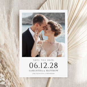 Einfache elegante Foto-Hochzeit Save-the-Date-Kart Save The Date