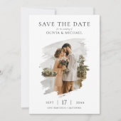 Einfache elegante Foto-Hochzeit - Termin vormerken Save The Date (Vorderseite)