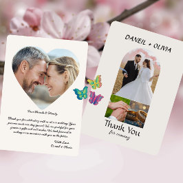 Einfache Elegante Foto Hochzeit Vielen Dank Karte 