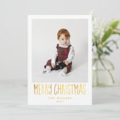 Einfache Elegante Foto-Karte für Weihnachten & Fei (Stehend Vorderseite)