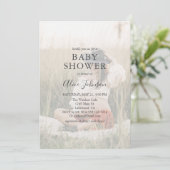 Einfache Elegante Foto Kinderdusche Einladung (Stehend Vorderseite)