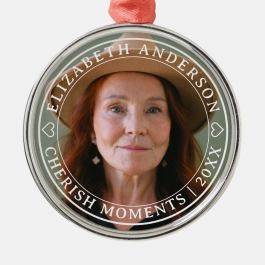 Einfache Elegante Foto Klassische Schrift Ornament Aus Metall (Vorne)