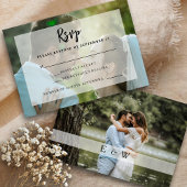 Einfache Elegante Foto Overlay-RSVP-Karte RSVP Karte