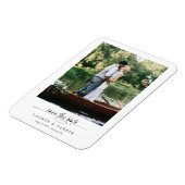 Einfache elegante Foto-Save-the-Date-Script-Hochze Magnet (Linke Seite)