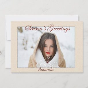 Einfache Elegante Foto Weihnachtskarte Feiertagskarte