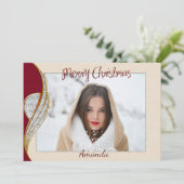 Einfache Elegante Foto Weihnachtskarte Feiertagskarte (Stehend Vorderseite)