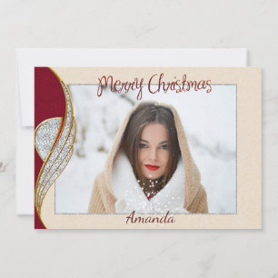 Einfache Elegante Foto Weihnachtskarte Feiertagskarte