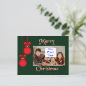 Einfache Elegante Foto Weihnachtskarte Postkarte (Stehend Vorderseite)