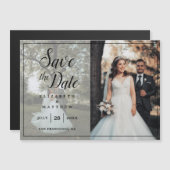 Einfache, elegante Fotocollage - Hochzeit speicher Magneteinladung (Vorne/Hinten)