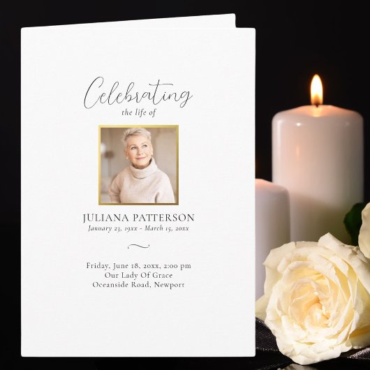 Einfache Elegante Fotos Feiern zur Beerdigung des Programm