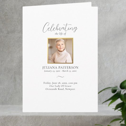 Einfache Elegante Fotos Feiern zur Beerdigung des Programm