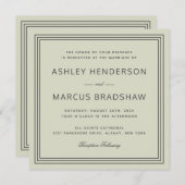 Einfache, elegante Frame Sage Green Wedding Einlad Einladung (Vorne/Hinten)