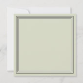 Einfache, elegante Frame Sage Green Wedding Einlad Einladung (Rückseite)