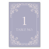 Einfache elegante französische Grenze Lilac Vintag Tischnummer (Rückseite)