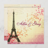 Einfache, elegante französische themenorientierte einladung (Vorne/Hinten)