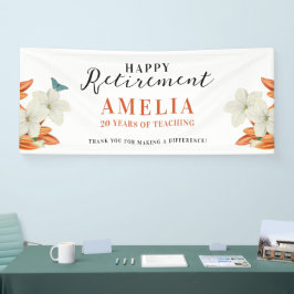 Einfache Elegante Frauenruhestand Chic White Flora Banner