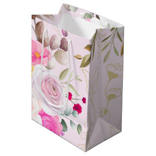 einfache elegante Frühlingsblumen Mittlere Geschenktüte