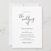 Einfache Elegante für die Hochzeit der Einladung (Vorderseite)