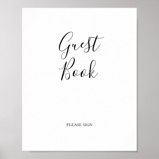 Einfache Elegante Gästebuchsignatur Poster (Vorne)