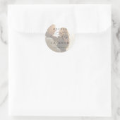 Einfache, elegante Gastgeschenk Hochzeit des Fotos Runder Aufkleber (Tasche)