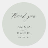 Einfache, elegante Gastgeschenk Hochzeit Runder Aufkleber (Vorderseite)