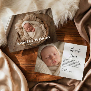 Einfache elegante Geburtsanzeige für Babys Ankündigung