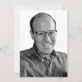 Einfache elegante Gedenkfeier zum Foto des Lebens Einladung (Rückseite)