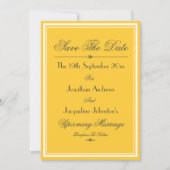 Einfache, elegante, gelbe Save the Date Hochzeit Ankündigung (Vorderseite)