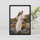 Einfache Elegante Gemeinsam Verlobung Ankündigung (Stehend Vorderseite)