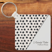 Einfache elegante gepunktete Visitenkarte Schlüsselanhänger (Vorderseite)