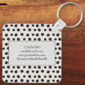 Einfache elegante gepunktete Visitenkarte Schlüsselanhänger (Rückseite)