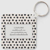 Einfache elegante gepunktete Visitenkarte Schlüsselanhänger (Rückseite)