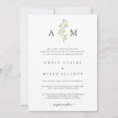 Einfache Elegante Gipskraut Hochzeit Einladung (Vorderseite)