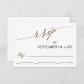 Einfache, elegante, glatte Gold-Typografie-RSVP-Ka RSVP Karte (Vorne/Hinten)