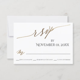 Einfache, elegante, glatte Gold-Typografie-RSVP-Ka RSVP Karte