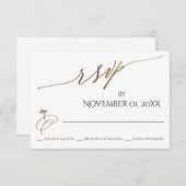 Einfache, elegante, glatte Goldtypografie RSVP Karte (Vorne/Hinten)