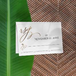 Einfache, elegante, glatte Goldtypografie RSVP Karte