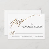 Einfache, elegante, glatte Goldtypografie RSVP Karte (Vorne/Hinten)